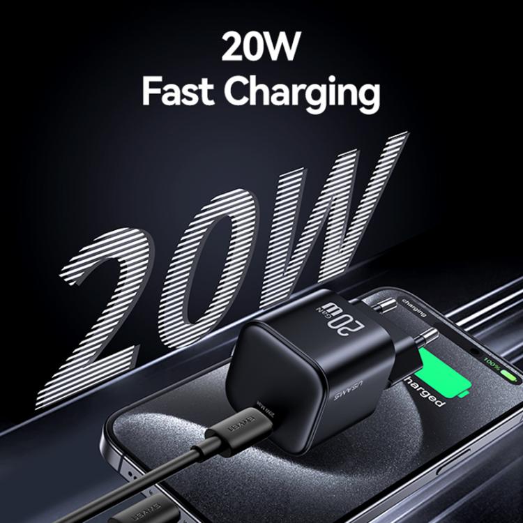Carregador Rápido Mini USAMS CC260 20W GaN USB-C / Type-C, CC260