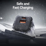 Carregador Rápido Mini USAMS CC263 30W GaN USB-C / Type-C, USB Dual-port, CC263