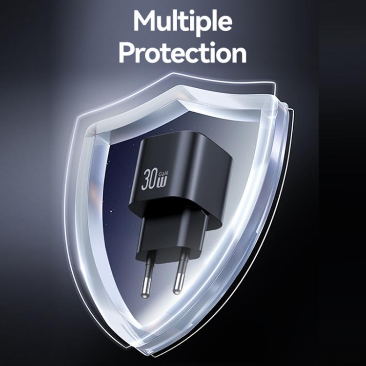 Carregador Rápido Mini USAMS CC263 30W GaN USB-C / Type-C, USB Dual-port, CC263