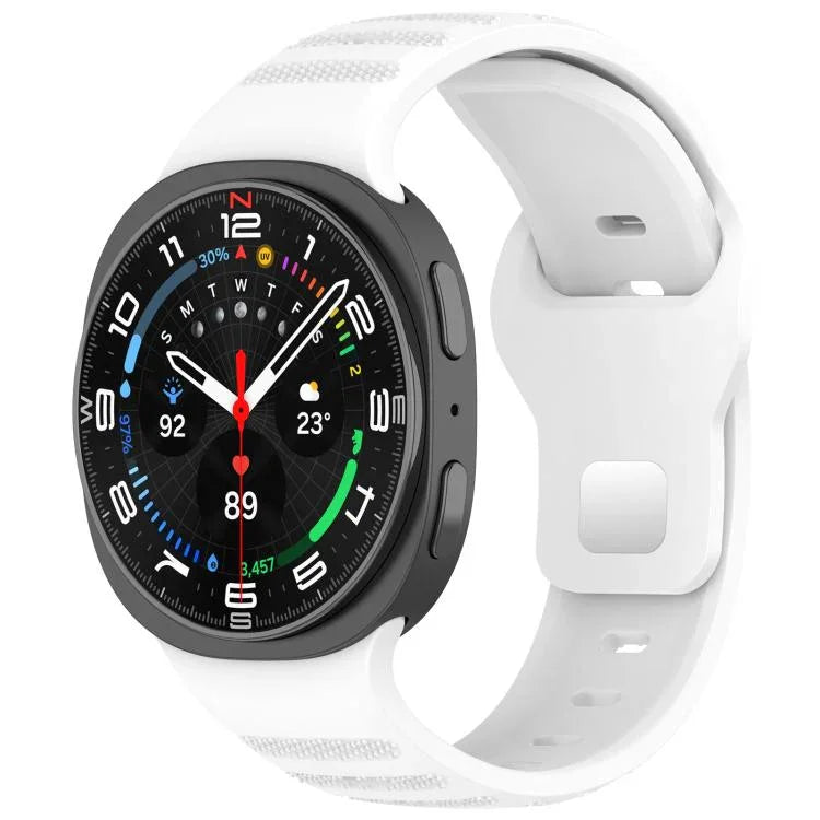 Correia de Relógio em Silicone com Fivela de Estudinhos Prateados e Pontos Redondos xDfind, Para Samsung Galaxy Watch Ultra/Ultra 2025, Para Samsung Galaxy Watch8 / 8 Classic
