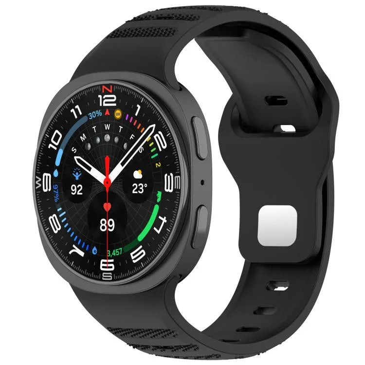 Correia de Relógio em Silicone com Fivela de Estudinhos Prateados e Pontos Redondos xDfind, Para Samsung Galaxy Watch Ultra/Ultra 2025, Para Samsung Galaxy Watch8 / 8 Classic