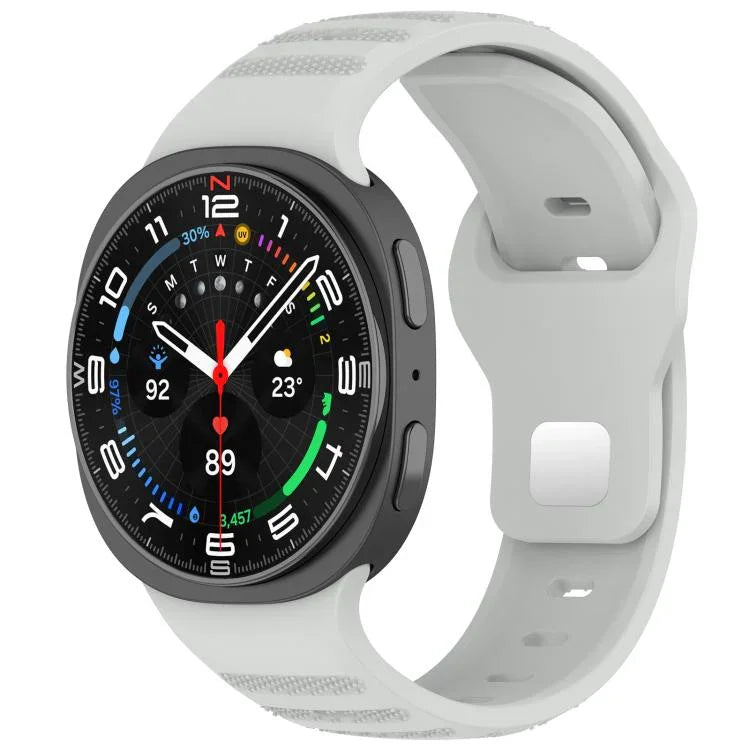 Correia de Relógio em Silicone com Fivela de Estudinhos Prateados e Pontos Redondos xDfind, Para Samsung Galaxy Watch Ultra/Ultra 2025, Para Samsung Galaxy Watch8 / 8 Classic
