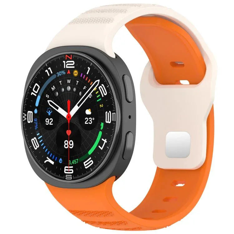 Correia de Relógio em Silicone com Fivela de Estudinhos Prateados e Pontos Redondos xDfind, Para Samsung Galaxy Watch Ultra/Ultra 2025, Para Samsung Galaxy Watch8 / 8 Classic
