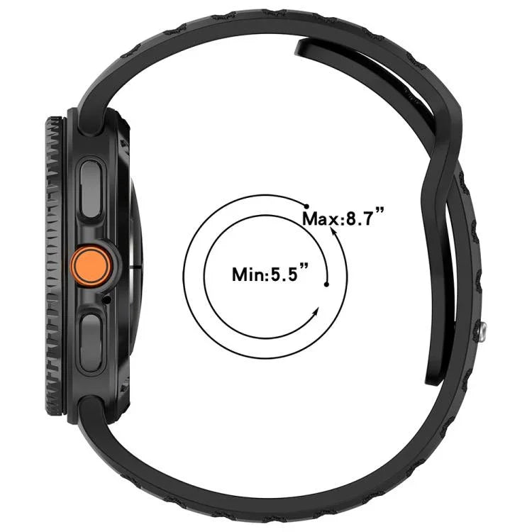 Correia de Relógio em Silicone com Fivela de Estudinhos Prateados e Pontos Redondos xDfind, Para Samsung Galaxy Watch Ultra/Ultra 2025, Para Samsung Galaxy Watch8 / 8 Classic