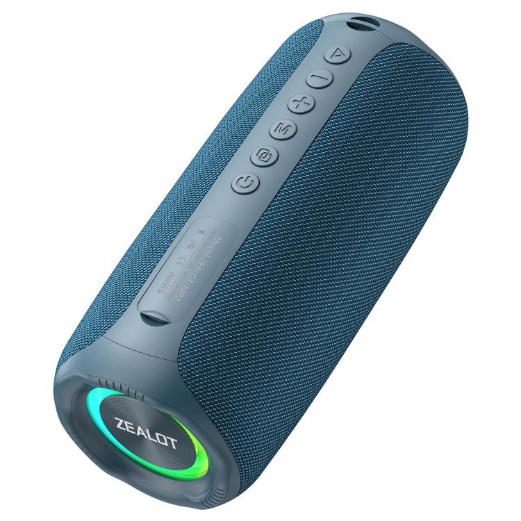 Zealot MP2 Coluna Bluetooth RGB Portátil 20W para Exterior, sem Microfone (Azul), sem Microfone (Camuflado), sem Microfone (Preto)