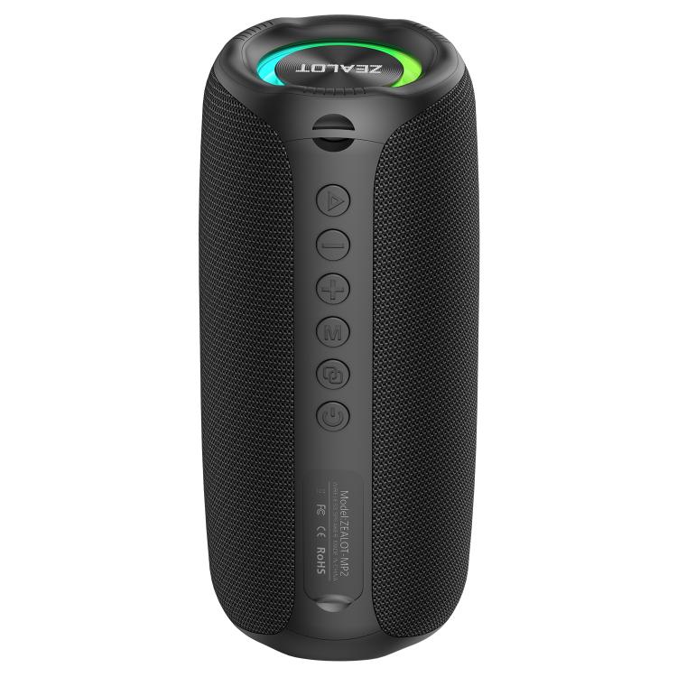 Zealot MP2 Coluna Bluetooth RGB Portátil 20W para Exterior, sem Microfone (Azul), sem Microfone (Camuflado), sem Microfone (Preto)