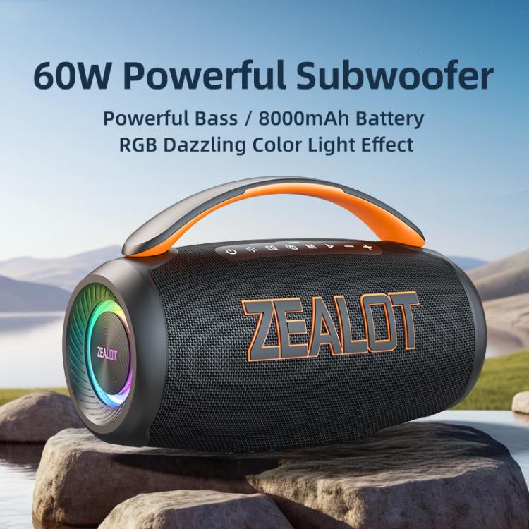 Zealot P12 Coluna Bluetooth RGB Portátil 60W de Mão para Exterior, P12, PT12