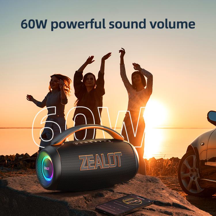 Zealot P12 Coluna Bluetooth RGB Portátil 60W de Mão para Exterior, P12, PT12