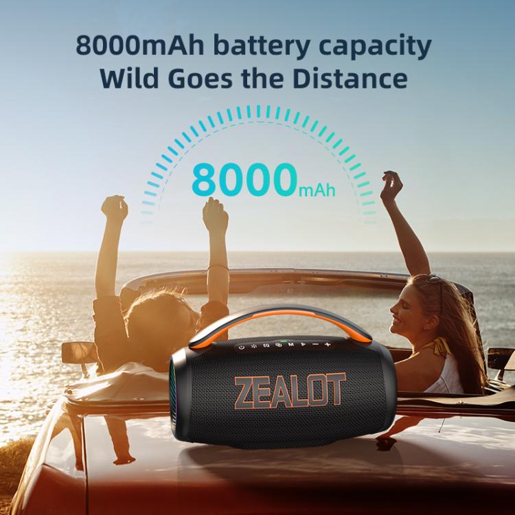Zealot P12 Coluna Bluetooth RGB Portátil 60W de Mão para Exterior, P12, PT12