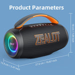 Zealot P12 Coluna Bluetooth RGB Portátil 60W de Mão para Exterior, P12, PT12