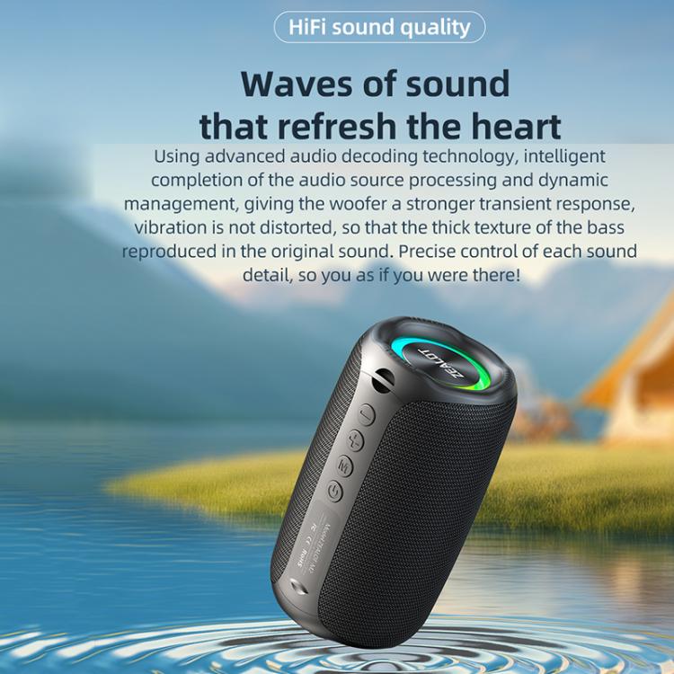 Zealot M2 Coluna Bluetooth RGB Portátil 8W para Exterior, com 2 Microfones, com 1 Microfone