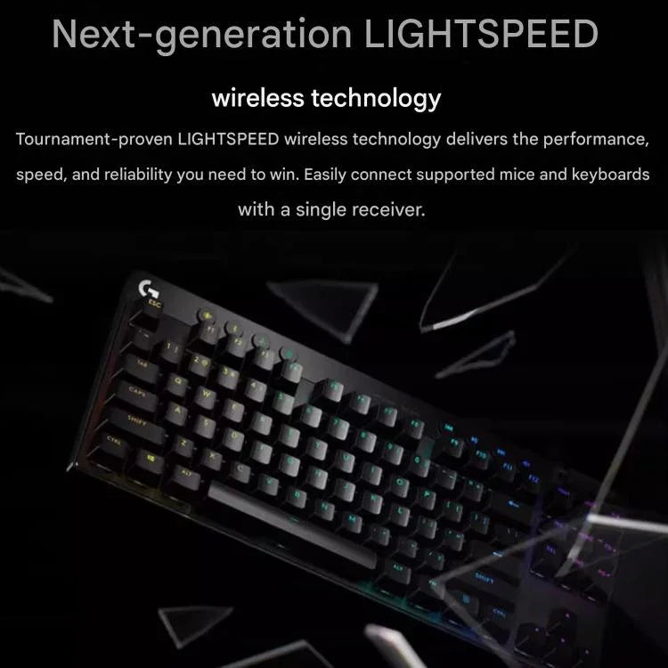 Teclado Gaming Sem Fios Logitech G PRO X TKL, Interruptores Mecânicos GX-L