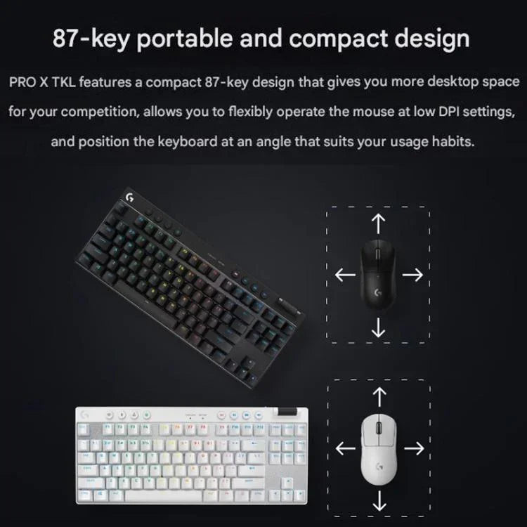 Teclado Gaming Sem Fios Logitech G PRO X TKL, Interruptores Mecânicos GX-L