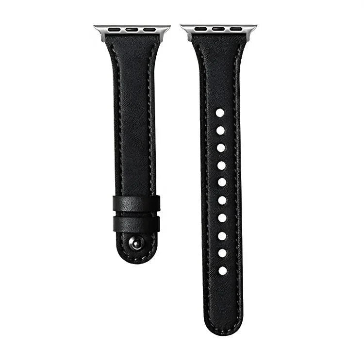 Correia de Relógio em Pele Genuína com Anel Duplo e Rebite Único xDfind, Para Apple Watch 42 / 44 / 45 / 46 / 49mm, Para Apple Watch 38 / 40 / 41 / S10 42mm