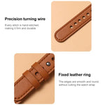 Correia de Relógio em Pele Genuína com Anel Duplo e Rebite Único xDfind, Para Apple Watch 42 / 44 / 45 / 46 / 49mm, Para Apple Watch 38 / 40 / 41 / S10 42mm