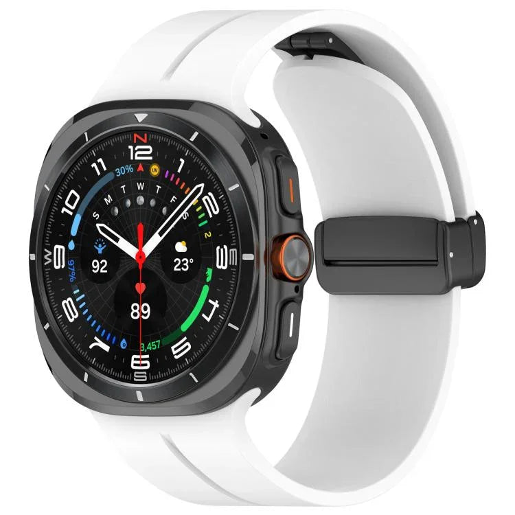 Correia de Silicone com Fivela Preta Dobradiça com Ranhura de Cabeça Chata xDfind, Para Samsung Galaxy Watch Ultra / Ultra 2025