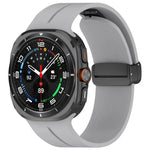 xDfind  Flat Head Groove Folding Black Buckle Silicone Watch Band, For Samsung Galaxy Watch Ultra / Ultra 2025