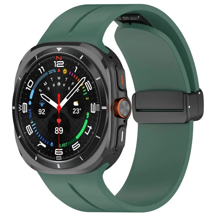 xDfind  Flat Head Groove Folding Black Buckle Silicone Watch Band, For Samsung Galaxy Watch Ultra / Ultra 2025