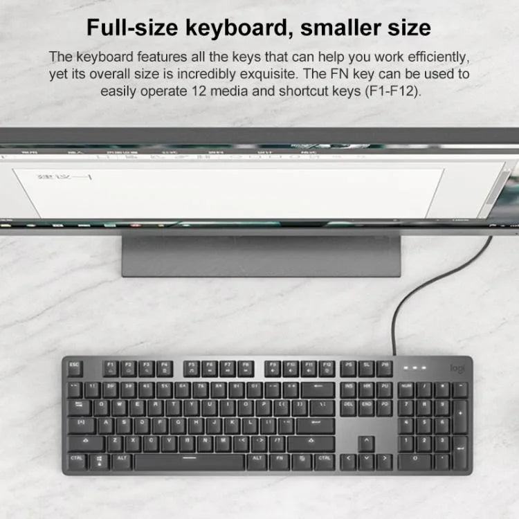 Teclado Mecânico com Fios e Retroiluminação Logitech K845, Comprimento do Cabo: 1,8m, Eixo Longhua Castanho, Eixo Longhua Vermelho