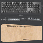 Teclado Mecânico com Fios e Retroiluminação Logitech K845, Comprimento do Cabo: 1,8m, Eixo Longhua Castanho, Eixo Longhua Vermelho