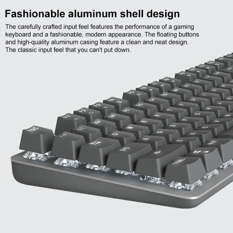 Teclado Mecânico com Fios e Retroiluminação Logitech K845, Comprimento do Cabo: 1,8m, Eixo Longhua Castanho, Eixo Longhua Vermelho