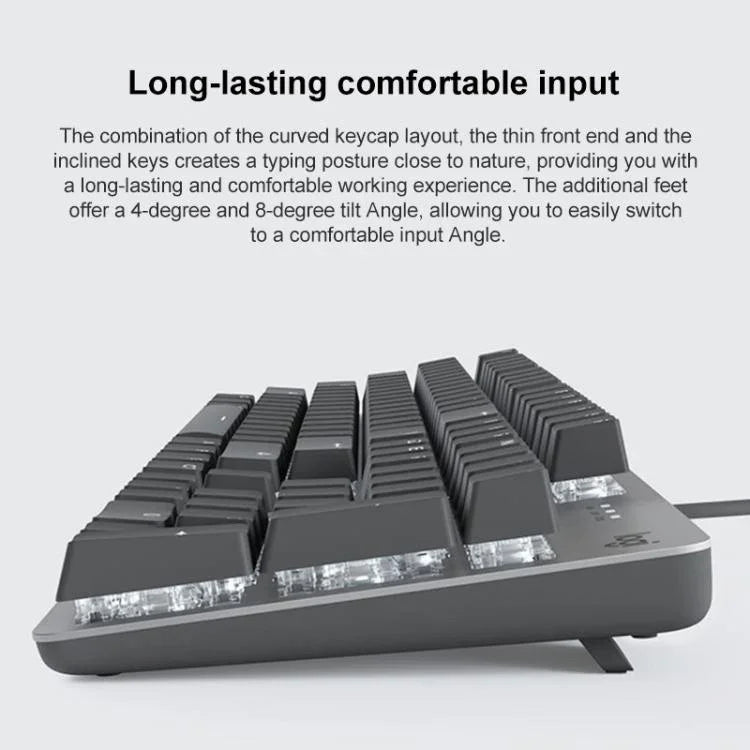 Teclado Mecânico com Fios e Retroiluminação Logitech K845, Comprimento do Cabo: 1,8m, Eixo Longhua Castanho, Eixo Longhua Vermelho
