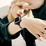 Correia de Relógio em Metal com Pulseira Torcida e Diamantes xDfind, Para Apple Watch 42 / 44 / 45 / 46 / 49mm, Para Apple Watch 38 / 40 / 41 / S10 42mm