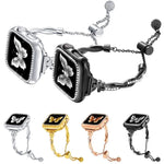Correia de Relógio em Metal com Pulseira Torcida e Diamantes xDfind, Para Apple Watch 42 / 44 / 45 / 46 / 49mm, Para Apple Watch 38 / 40 / 41 / S10 42mm
