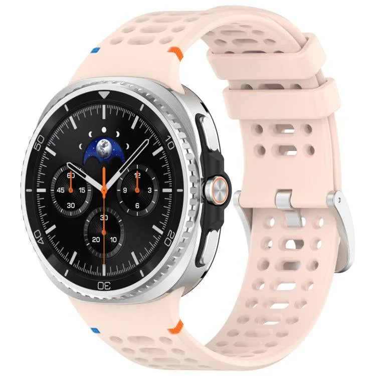 xDfind Alloy Silver Buckle Breathable Hole Silicone Watch Band, For Samsung Galaxy Watch8 / Watch8 Classic
