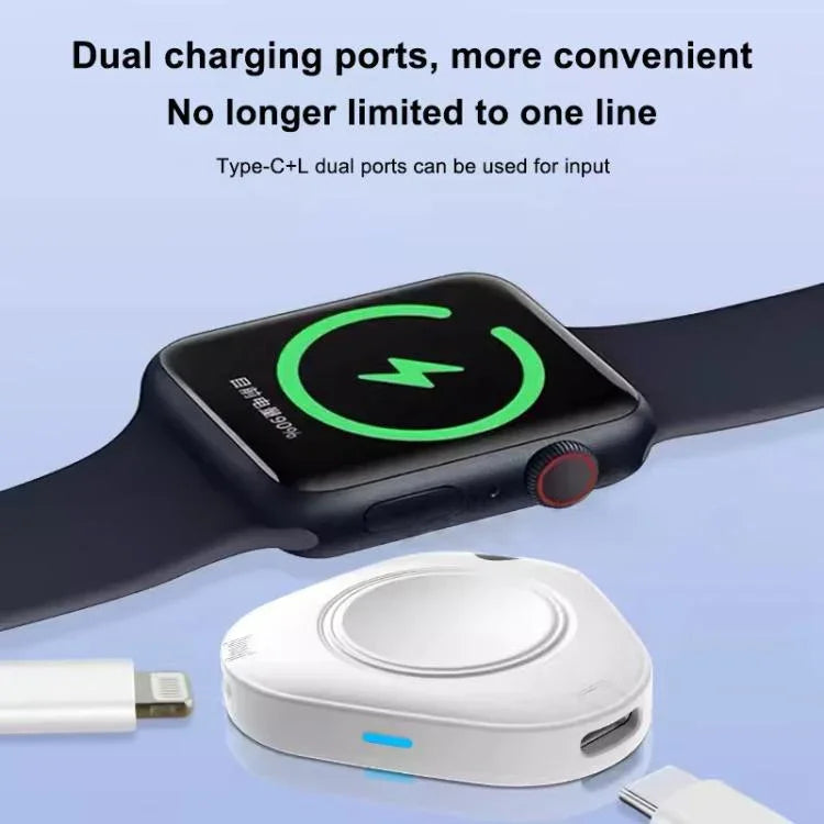 Carregador Sem Fios Magnético Portátil de 8 Pinos e Tipo-C xDfind para Apple Watch