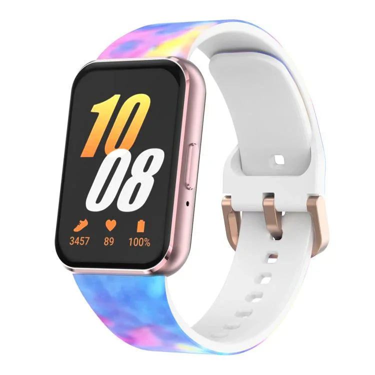 Correia de Silicone xDfind com Fivela Dourada e Estampada, Para Samsung Galaxy Fit3