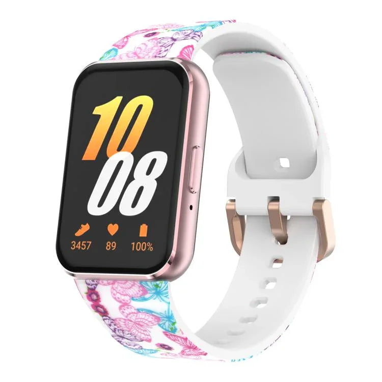 Correia de Silicone xDfind com Fivela Dourada e Estampada, Para Samsung Galaxy Fit3