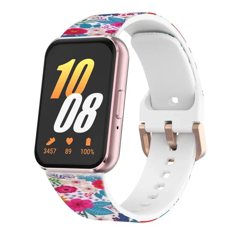 Correia de Silicone xDfind com Fivela Dourada e Estampada, Para Samsung Galaxy Fit3