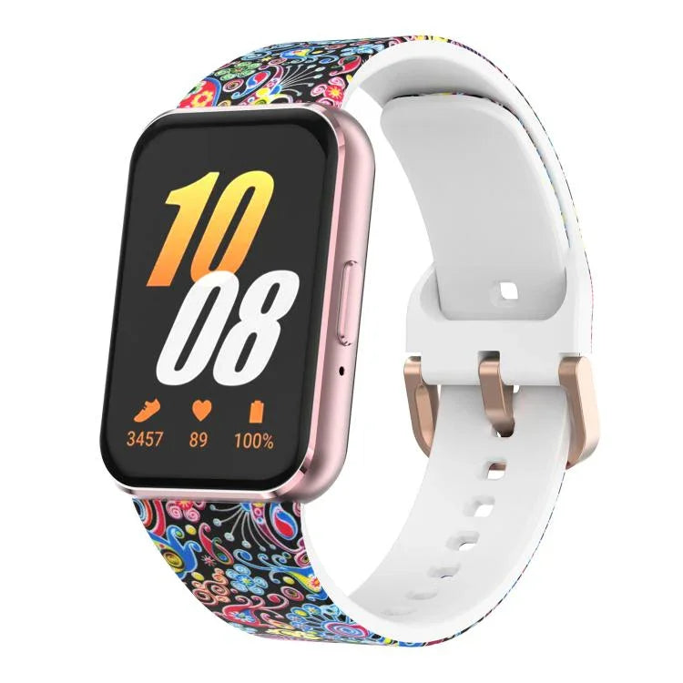 Correia de Silicone xDfind com Fivela Dourada e Estampada, Para Samsung Galaxy Fit3