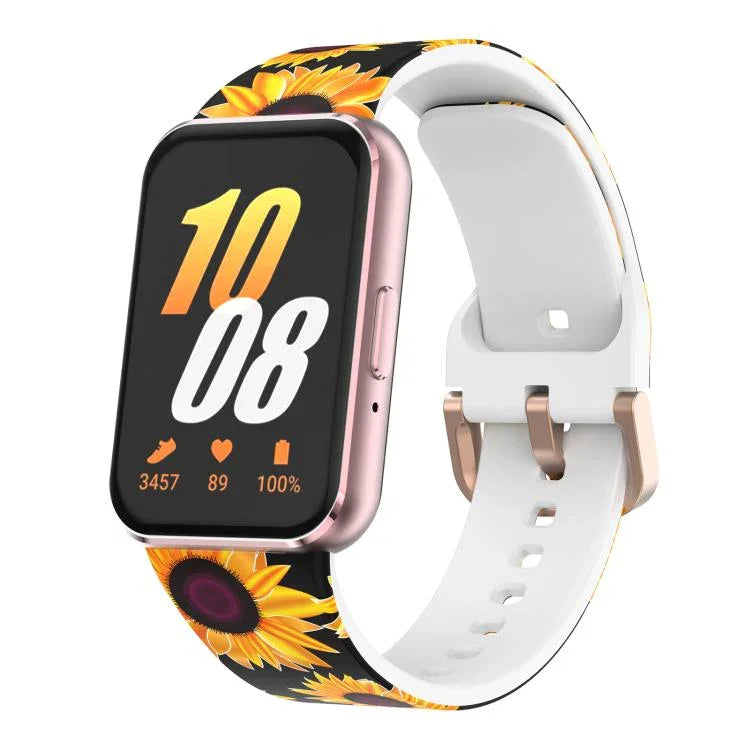 Correia de Silicone xDfind com Fivela Dourada e Estampada, Para Samsung Galaxy Fit3