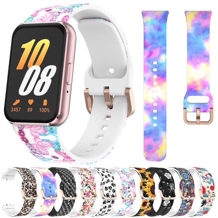 Correia de Silicone xDfind com Fivela Dourada e Estampada, Para Samsung Galaxy Fit3