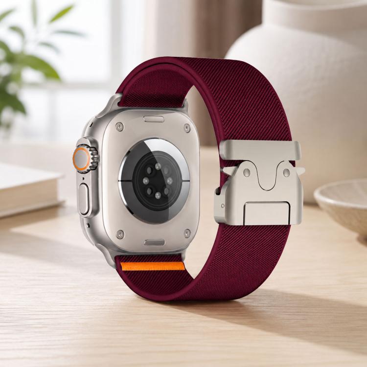 Correia de Relógio em Nylon Esticável com Fivela de Paraquedas xDfind, Para Apple Watch 42 / 44 / 45 / 46 / 49mm, Para Apple Watch 38 / 40 / 41 / S10 42mm