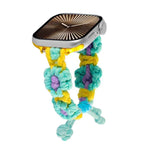Correia de Relógio com Cordão de Cânhamo Trançado com Flores, Para Apple Watch 46mm / 49mm / 45mm / 44mm, Para Apple Watch 42mm / 41mm / 40mm / 38mm