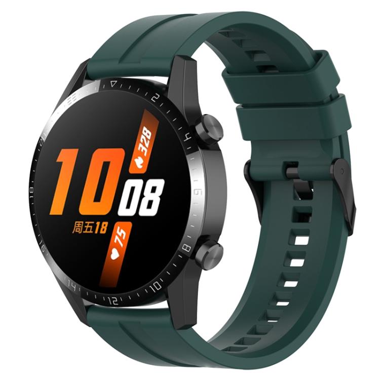 xDfind Silicone Black Buckle Watch Band, 20mm For Amazfit Active 2 / GTS4 Mini, 22mm For Huawei Watch GT5 / GT5 Pro