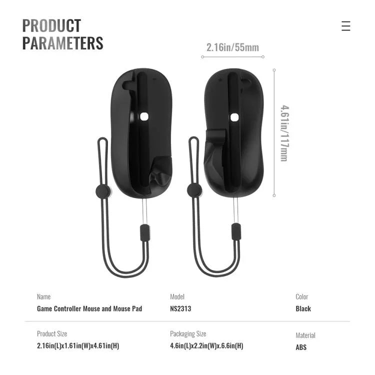JYS NS2313 Controlador esquerdo e direito com rato + suporte adaptador Joy-Con, JYS-NS2313