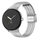 Pulseira de Relógio em Aço Inoxidável com Fivela de Sete Contas xDfind, para Google Pixel Watch 4 / Watch 3 45mm, para Google Pixel Watch 4 / 3 / 2 / 1 41mm