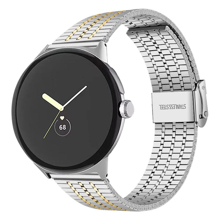 Pulseira de Relógio em Aço Inoxidável com Fivela de Sete Contas xDfind, para Google Pixel Watch 4 / Watch 3 45mm, para Google Pixel Watch 4 / 3 / 2 / 1 41mm