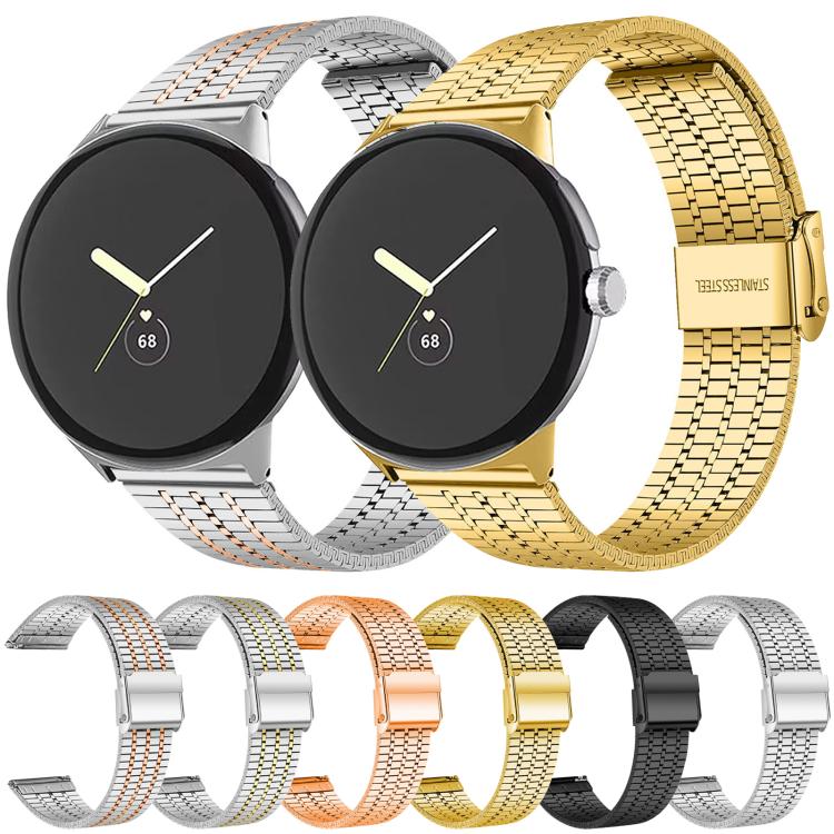 Pulseira de Relógio em Aço Inoxidável com Fivela de Sete Contas xDfind, para Google Pixel Watch 4 / Watch 3 45mm, para Google Pixel Watch 4 / 3 / 2 / 1 41mm