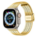 Pulseira de Relógio em Aço Inoxidável com Fivela Seven Beads xDfind, Para Apple Watch 42 / 44 / 45 / 46 / 49mm, Para Apple Watch 38 / 40 / 41 / S10 42mm