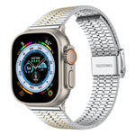 Pulseira de Relógio em Aço Inoxidável com Fivela Seven Beads xDfind, Para Apple Watch 42 / 44 / 45 / 46 / 49mm, Para Apple Watch 38 / 40 / 41 / S10 42mm