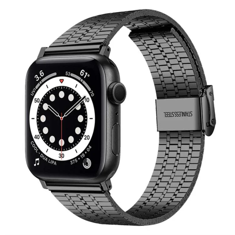 Pulseira de Relógio em Aço Inoxidável com Fivela Seven Beads xDfind, Para Apple Watch 42 / 44 / 45 / 46 / 49mm, Para Apple Watch 38 / 40 / 41 / S10 42mm