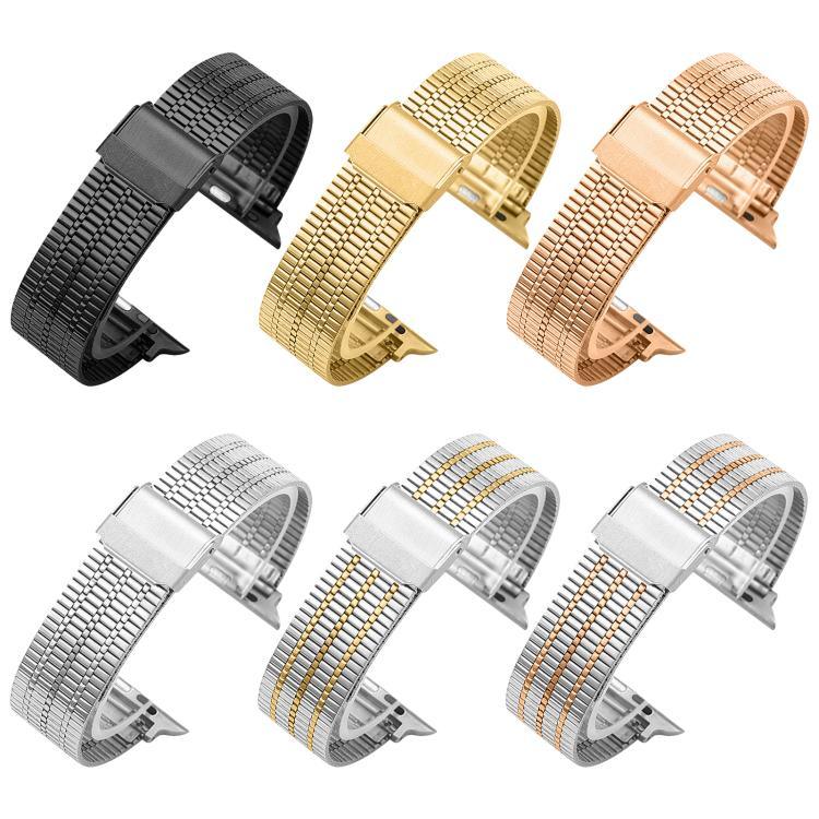 Pulseira de Relógio em Aço Inoxidável com Fivela Seven Beads xDfind, Para Apple Watch 42 / 44 / 45 / 46 / 49mm, Para Apple Watch 38 / 40 / 41 / S10 42mm