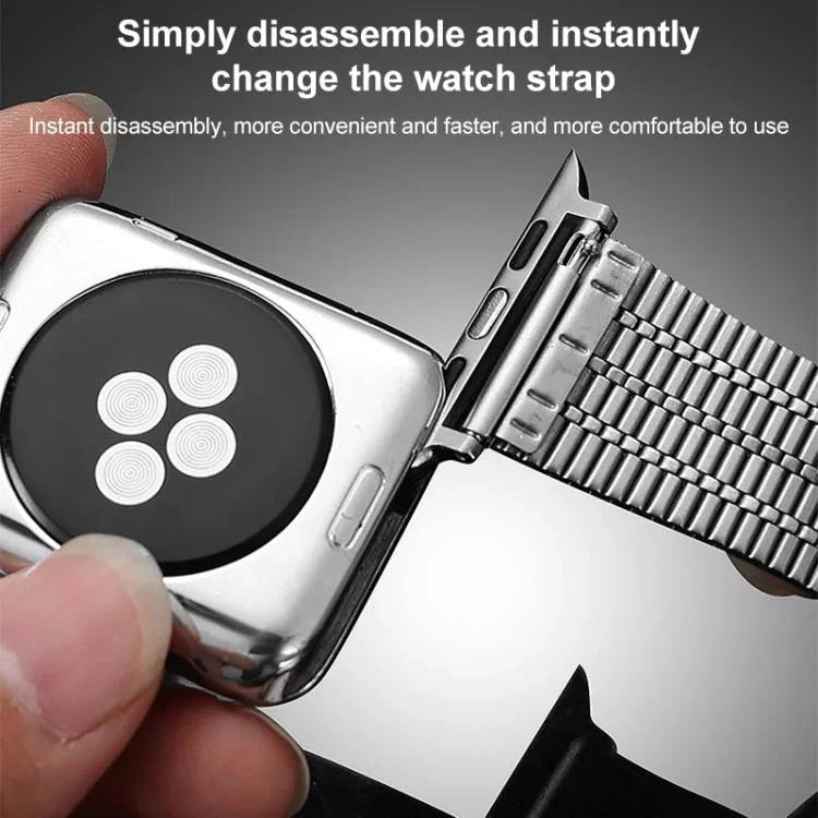 Pulseira de Relógio em Aço Inoxidável com Fivela Seven Beads xDfind, Para Apple Watch 42 / 44 / 45 / 46 / 49mm, Para Apple Watch 38 / 40 / 41 / S10 42mm