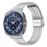 Correia de Aço Inoxidável xDfind com Fivela de Sete Contas, Para Samsung Galaxy Watch Ultra / Ultra 2025, Para Samsung Galaxy Watch8 / 8 Classic, Para Samsung Galaxy Watch 7 / 6 / 5 / FE