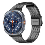 Correia de Aço Inoxidável xDfind com Fivela de Sete Contas, Para Samsung Galaxy Watch Ultra / Ultra 2025, Para Samsung Galaxy Watch8 / 8 Classic, Para Samsung Galaxy Watch 7 / 6 / 5 / FE